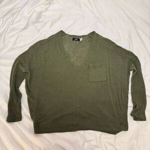 Olive Green V-Neck Sweater - BDG - Urban Outfitters